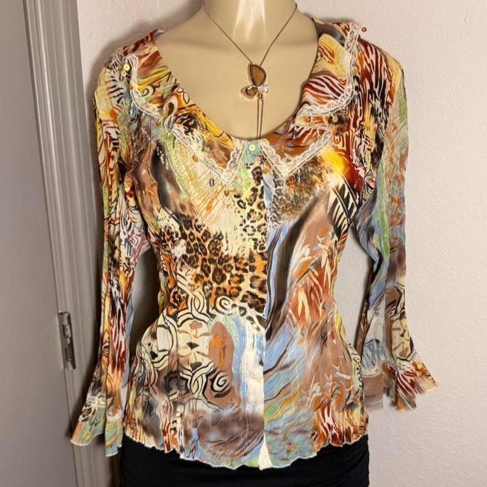 Unique Bay Studio long sleeve top with sequin and bead detailing